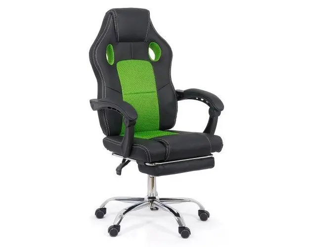 Scaun Gaming de birou cu suport de picioare OFF 3091 verde