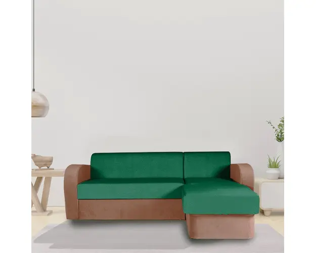 Coltar extensibil, cu lada de depozitare, Harmony, Verde Smarald
