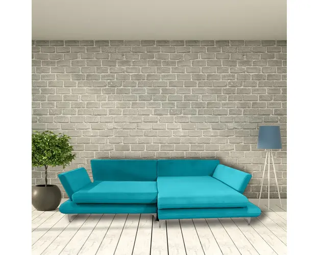 Coltar extensibil, cu brate si lada depozitare, Palermo, Turquoise