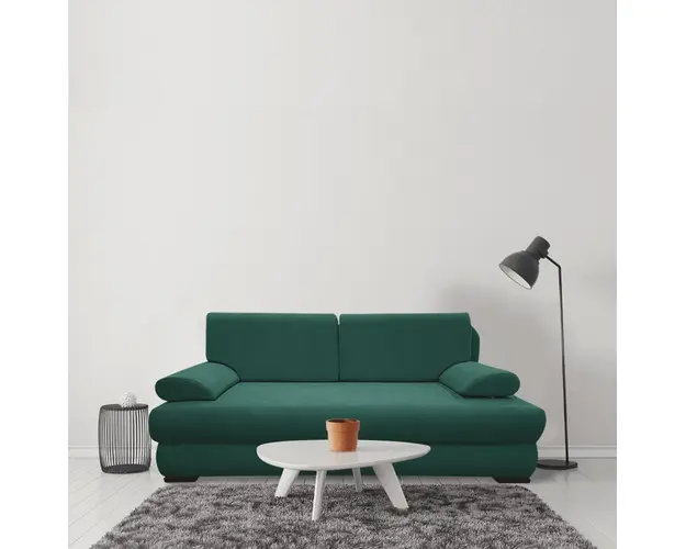 Canapea extensibila, lada de depozitare, Oro, Verde Smarald