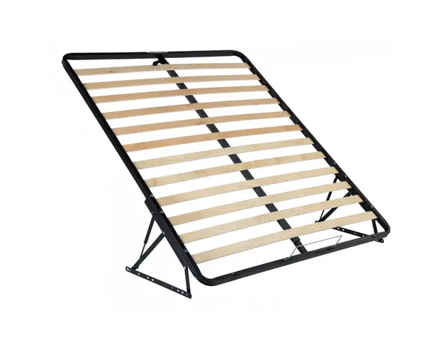 Somiera de pat rabatabila, din metal si lemn stratificat, 90x200