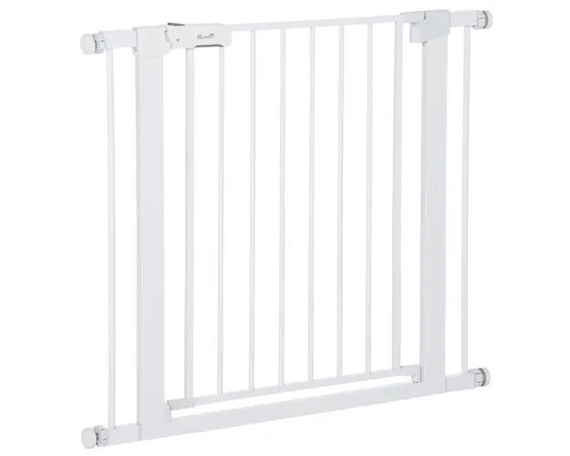 Poarta de siguranta pentru caini PawHut, 75-96cm, alb | Aosom Romania