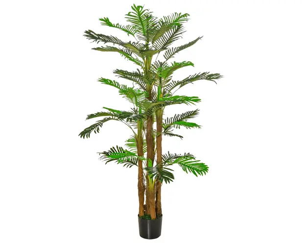 Palmier artificial in ghiveci, 42 frunze, 185cm, verde HOMCOM | Aosom Romania
