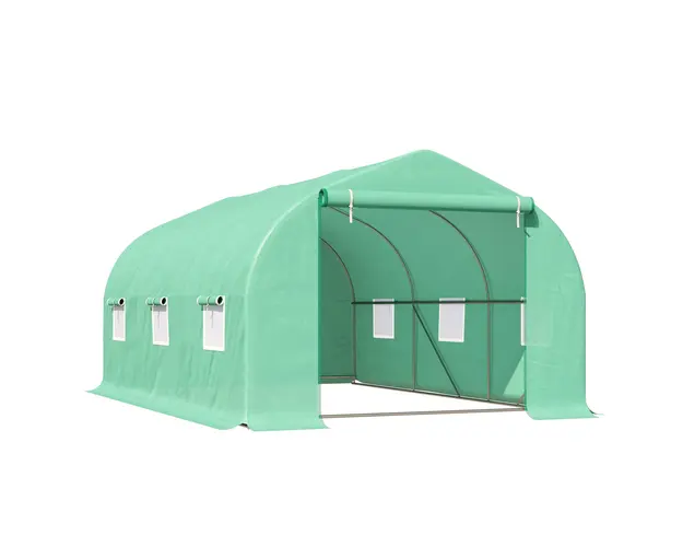 Outsunny sera cu acoperis inclinat, sera pentru gradina din PE, sera pentru plante, legume, fructe, verde | Aosom Romania