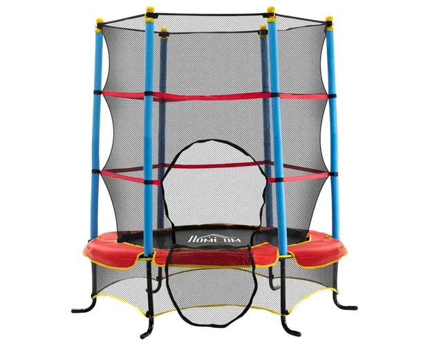 HOMCOM Trambulina pentru Interior si Exterior cu Cadru din Otel si Covor in Poliester cu Design Fara Arcuri, Φ165x162 cm, Multicolor | Aosom Romania