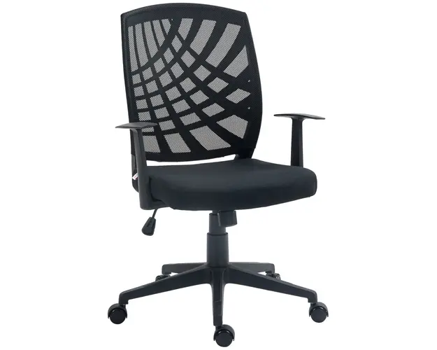 HOMCOM Scaun de Birou Ergonomic cu Inaltime Reglabila, Scaun de Birou Pivotant din Tesatura Respirabila, 58x56x106.5 cm, Negru | Aosom Romania