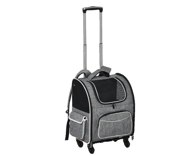 PawHut Geanta Transport Caini cu Roti, 2 in 1, Oxford si Poliester, 43x33x51.5 cm | Aosom Romania