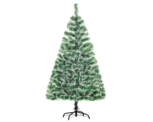 HOMCOM Brad Artificial de Craciun cu 416 Crengi, Brad de Craciun din PET cu Baza Metalica, Ø75x150 cm, Verde | Aosom Romania