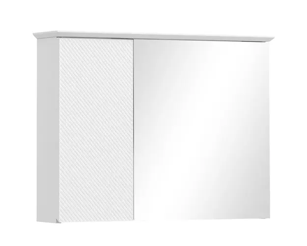 HOMCOM Dulap cu Oglinda si Rafturi Reglabile pe 3 Nivele, Oglinda de Perete din Sticla si Lemn, 65x15x49 cm, Alb | Aosom Romania