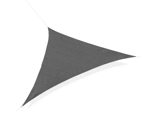 Outsunny Copertina Triunghiulara Anti-UV si Respirabila cu Carlige D, Vela de Umbra din HDPE, 5x5x5 m, Alb si Albastru | Aosom Romania