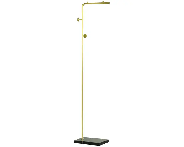 HOMCOM Raft Decorativ cu 2 Carlige, pentru Intrare, Dormitor, Sufragerie, din Metal si Marmura, 35x25x170 cm, Auriu si Negru | Aosom Romania