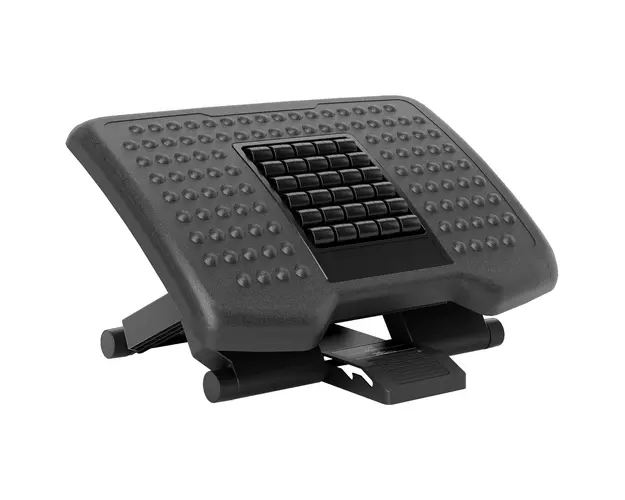 HOMCOM Suport Ergonomic pentru Picioare cu Role de Masaj, Antiderapant si Reglabil pe 3 Inaltimi, 46x35x17 cm, Negru | Aosom Romania