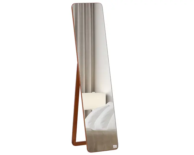 HOMCOM Oglinda de Podea cu Cadru din Lemn, Design Elegant, 43x37x156 cm | Aosom Romania