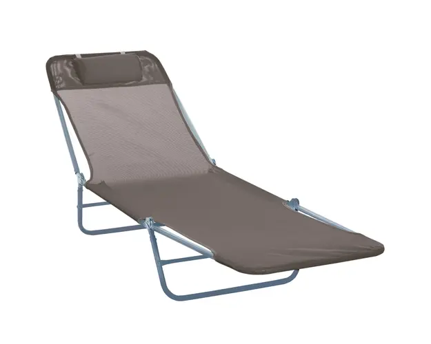 Outsunny Sezlong de Gradina Reglabil, Confortabil, din Textilena, Culoare Cafea, 182x56x24.5cm | Aosom Romania