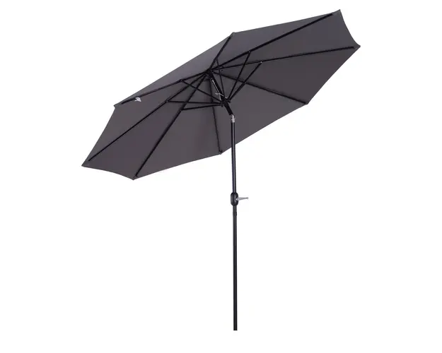 Outsunny Umbrela de Gradina Φ300cm cu Manivela, Gri Inchis | Aosom Romania