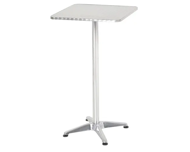 Masa Bar Restaurant HOMCOM din Otel Inox Patrata 60x60cm Inaltime 70-110cm | Aosom Romania