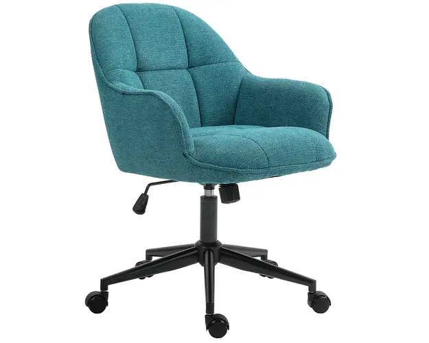 HOMCOM Scaun Home Office, Scaun de Birou Reglabil pe Inaltime cu Roti Pivotante pentru Studiu, Dormitor, 63x66x86-96 cm, Verde inchis | Aosom Romania