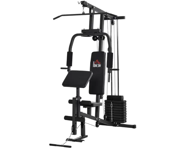 HOMCOM statie fitness pentru antrenament acasa, negru | Aosom Romania