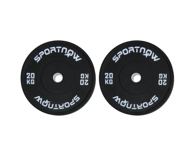 SPORTNOW Set 2 Placi Greutati Olimpice 20 kg Cauciuc pentru Haltere Orificiu 5 cm Acasa Sala | Aosom Romania