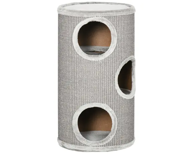 PawHut Turn Sisal pentru Pisici, Ansamblu cu Platforme Invelis Moale, Φ38x70 cm, Gri | Aosom Romania
