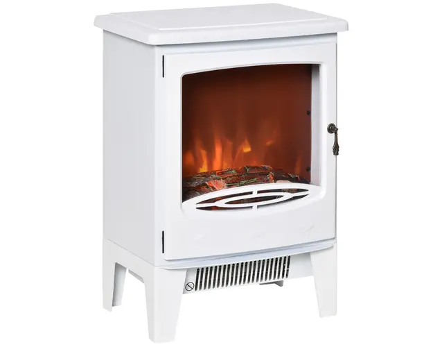 HOMCOM Semineu Electric de Podea soba cu Efect de Flacara, incalzitor cu Temperatura Reglabila, Acoperire 15-20m² | AOSOM RO