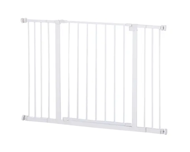 PawHut Bariera de Protectie Extensibila pentru Caini, din Metal, 76-107x76 cm, Alb | Aosom Romania