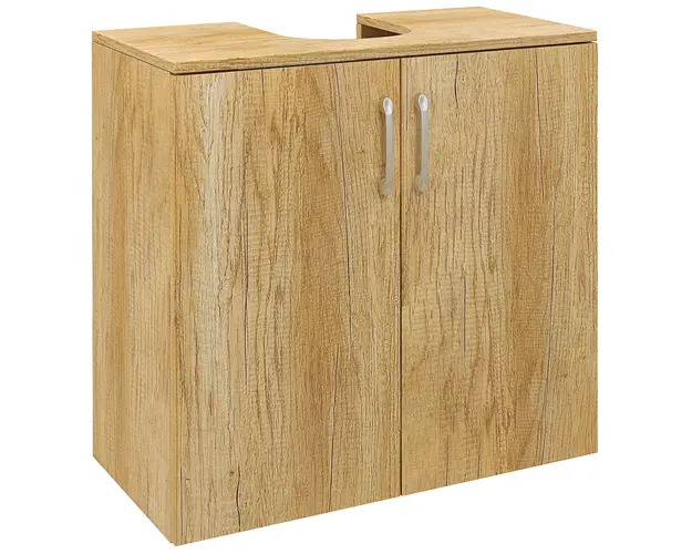 HOMCOM Mobilier de Baie Modern Sub Chiuveta, Dulapior Suspendat cu 2 Usi si 2 Rafturi, 60x30x60 cm, Lemn Natural | Aosom Romania