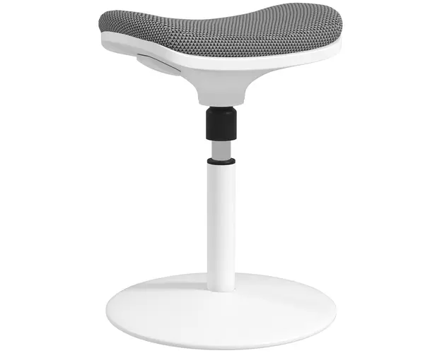 HOMCOM Scaun Oscilant fara Spate, Scaun de Birou Reglabil, Ergonomic, cu Miscare de Balansare, 41.5x41.5x51.5-71.5 cm, Gri | Aosom Romania