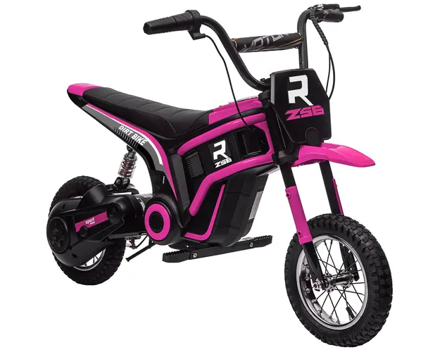HOMCOM Motocicleta Electrica pentru Copii de 8-12 Ani cu Acceleratie Manuala, si 2 Viteze, 119x64x76,5 cm, Roz | Aosom Romania