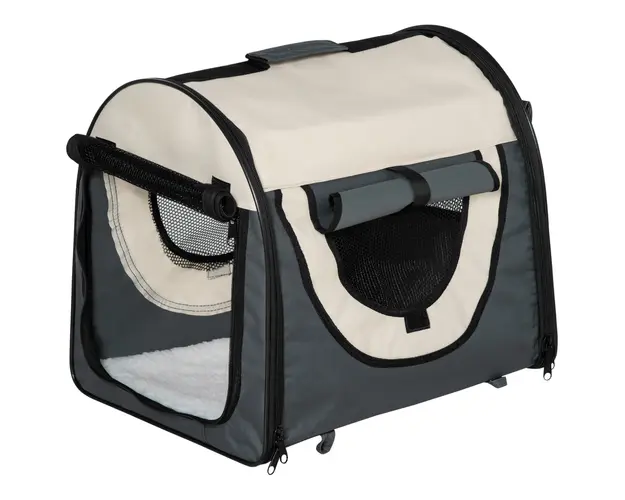 Transportor Caini Pliabil PawHut, Usor de Transportat, Ideal pentru Calatorii, Gri, 46x36x41cm | Aosom Romania