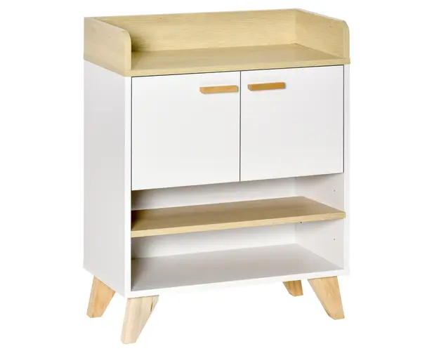 Mobilier multifunctional cu dulap si rafturi deschise, mobilier pentru sufragerie, bucatarie, birou, din lemn alb, 60x30x78cm HOMCOM | Aosom RO