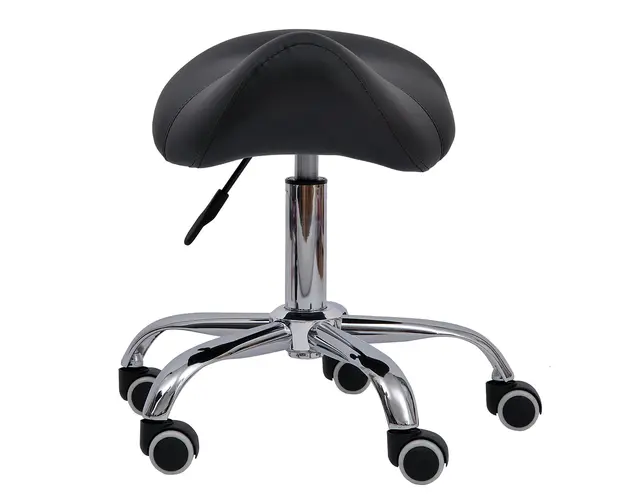 HOMCOM Scaun Ergonomic pentru Coafura, Reglabil, Tip Sa, Confort Superior, Negru | Aosom Romania