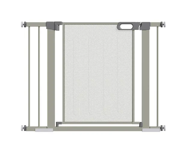 PawHut Bariera Extensibila pentru Caini cu Inchidere Automata din Otel si ABS, 75-103x76 cm, Gri | Aosom Romania