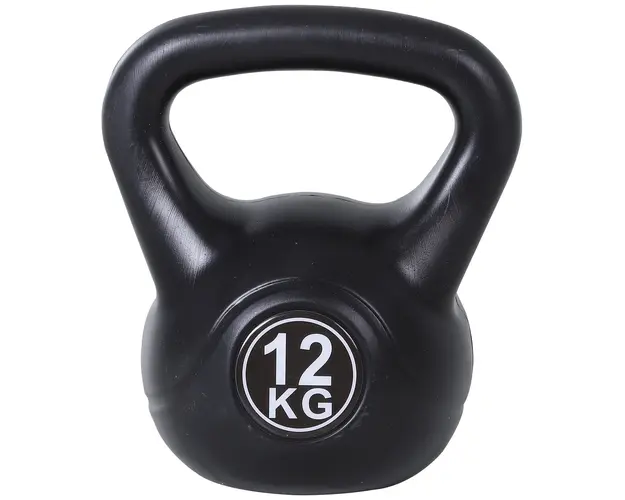 HOMCOM gantera kettlebell 12 kg, 27x21x31cm negru | Aosom Romania