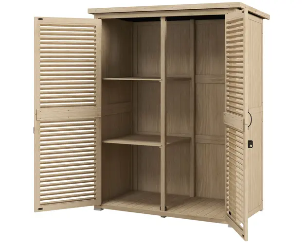 Outsunny Magazie de Gradina din Lemn, Dulap de Depozitare