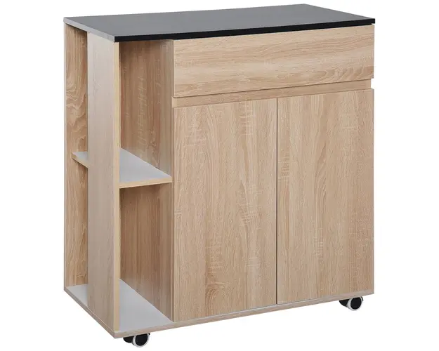 HOMCOM Dulap de Bucatarie cu Roti Carucior Multifunctional pentru Depozitare si Organizare in Bucatarie | Aosom Romania