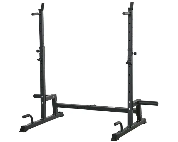 HOMCOM Suport pentru Greutati Multifunctional din Otel, Echipament fitness cu Inaltime si Latime Reglabile, Casa si Sala, Negru | Aosom Romania