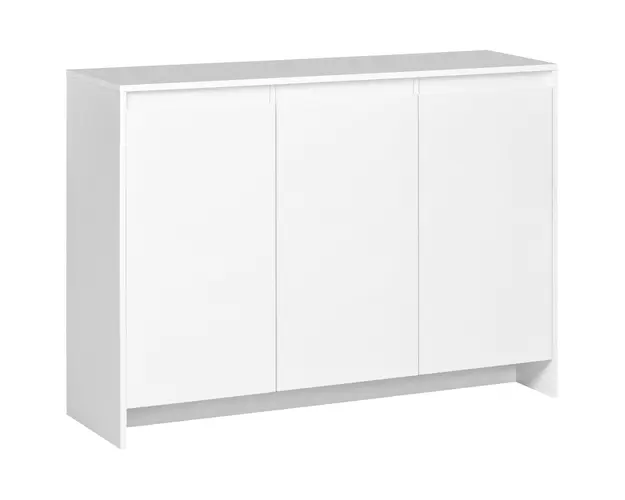 HOMCOM Bufet Modern cu 12 Rafturi, PAL, pentru Bucatarie, Sufragerie, Hol, 120x35x85 cm, Alb, Spatiu Amplu de Depozitare | Aosom Romania
