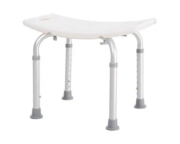 HOMCOM Scaun de Dus Antiderapant, Inaltime Reglabila, Confortabil, 50x50.6x39.5-56.5 cm, Alb | Aosom Romania