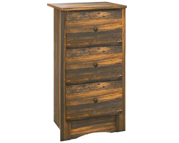 HOMCOM Noptiera cu 2 Sertare in Stil Rustic, Noptiera pentru Dormitor din Lemn, 40x30x74 cm, Maro | Aosom Romania