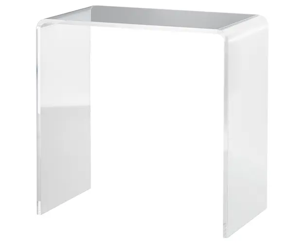 HOMCOM Masa Laterala Acrilica Fara Colturi, Margini Rotunjite, Spatiu Depozitare, 53.3x30.5x53.3cm, Transparent | Aosom Romania
