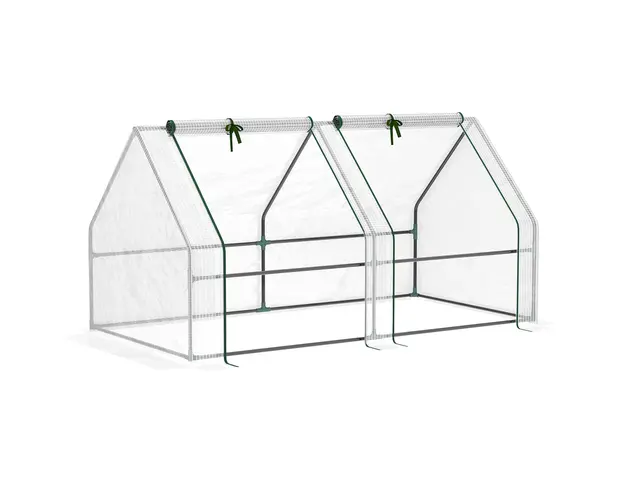 Outsunny Mini Sera Portabila din PE pentru Gradina, cu Usi cu Fermoar si Acoperis pentru Protectie UV/Apa, 180x90x90 cm, Alb | Aosom Romania