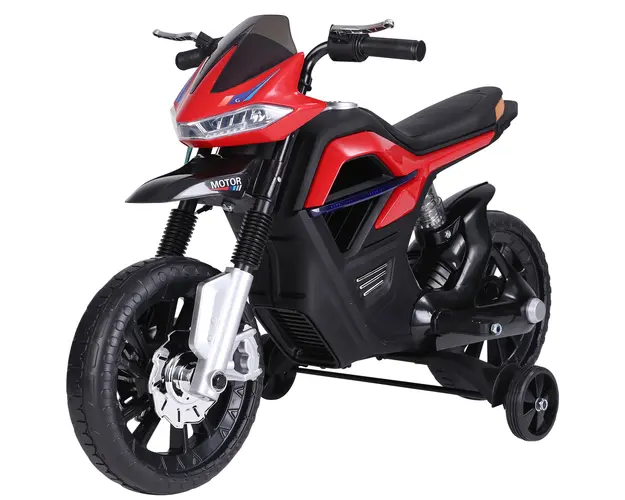 Motoreta Jucarie HOMCOM Suspensie Dubla Muzica si Lumini pentru Copii de la 3 la 6 ani Rosu | Aosom Romania
