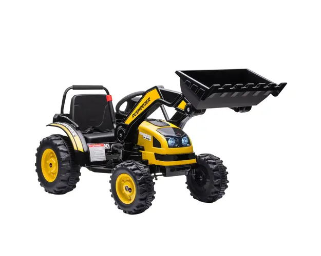 Buldozer pentru Copii HOMCOM de 3-5 ani, Baterie 6V, Viteza 1.5-2.5 km/h, Galben | Aosom Romania
