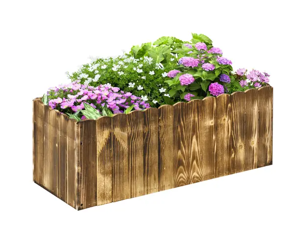 Outsunny Ghiveci Rectangular pentru Plante din Lemn de Brad 80x33x30cm | Aosom Romania