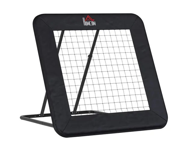 HOMCOM Rebounder Pliabil si Reglabil pentru Fotbal, Baseball si Volei, Plasa de Fotbal, 128x118x108-120 cm, Negru | Aosom Romania