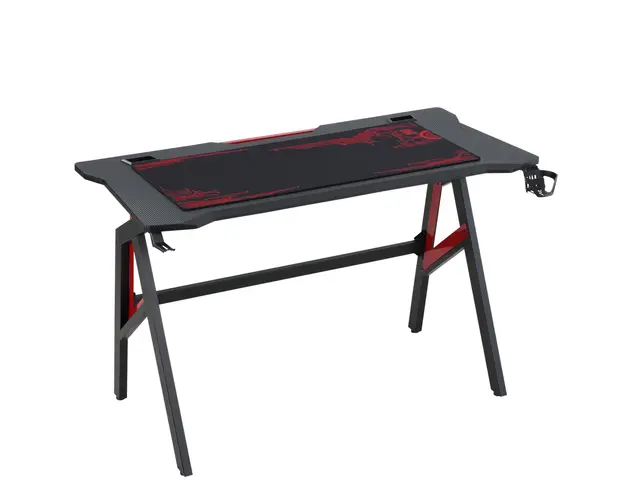HOMCOM Birou Gaming Ergonomic cu Mouse Pad si Spatiu pentru Accesorii, Design Modern, 120x58x75cm, Rosu si Negru | Aosom Romania