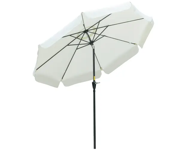 Outsunny Umbrela Rotunda Rabatabila pentru Gradina si Terasa, Protectie UV 50+, Φ266x250cm, Nuanta Bej | Aosom Romania