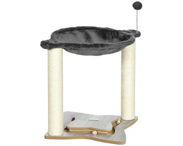 PawHut Turn de Zgariat pentru Pisici cu Stalp din Sisal, Design Compact, Ideal pentru Spatii Mici | Aosom Romania