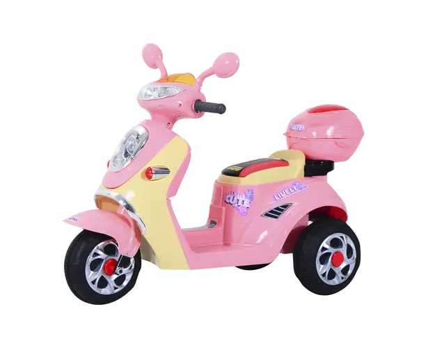 Motoreta Tricicleta Electrica HOMCOM pentru Fetite 6V, Lumini si Muzica, Roz | Aosom Romania